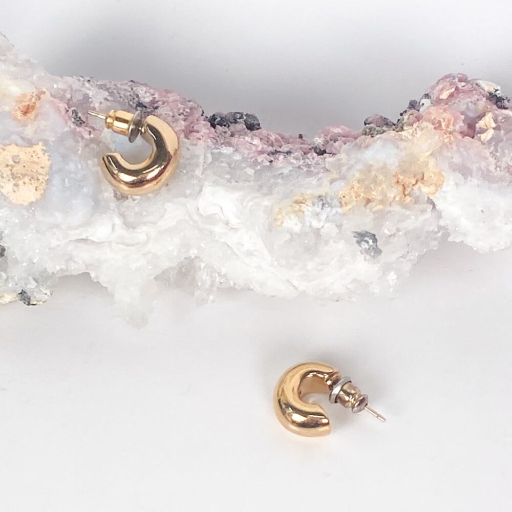 Little Chunky Gold Hoops